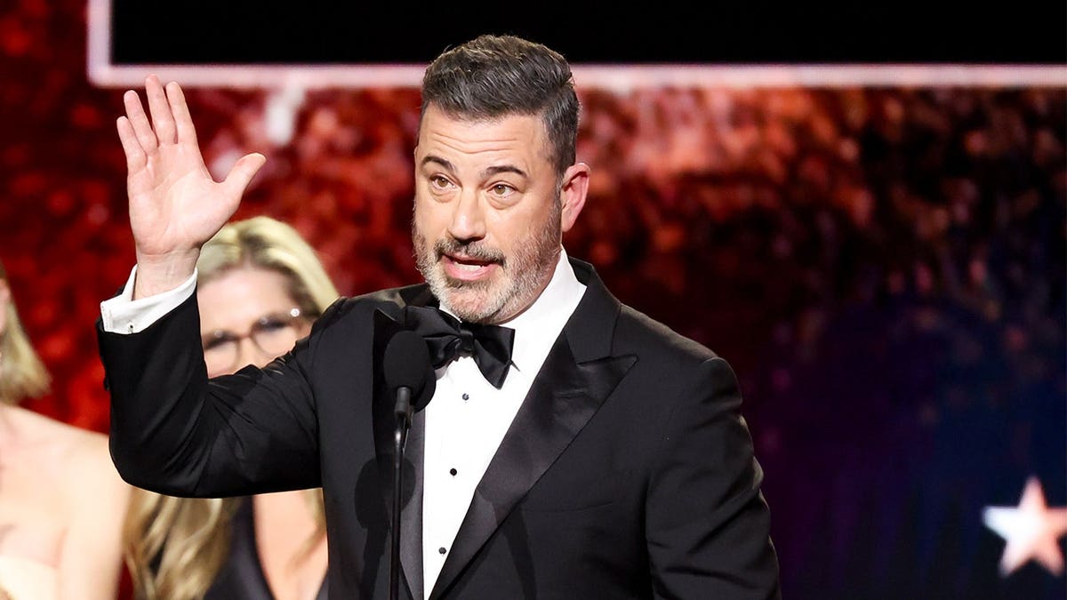 Jimmy Kimmel standing on stage at the Critics Choice Awards in Santa Monica