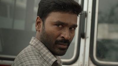 Dhanush in a still from Kara, where he plays a bank robber.