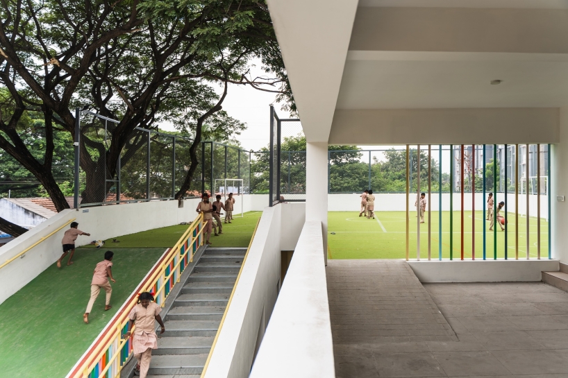 open corridors become classrooms as color and movement reshape an indian school campus - 7