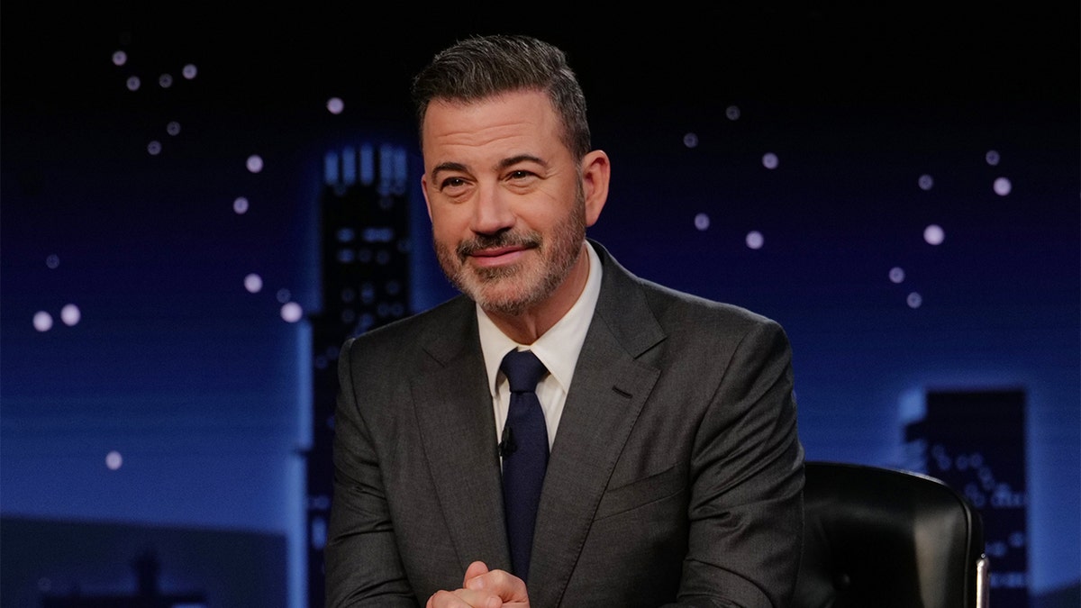 Jimmy Kimmel speaking on the set of Jimmy Kimmel Live