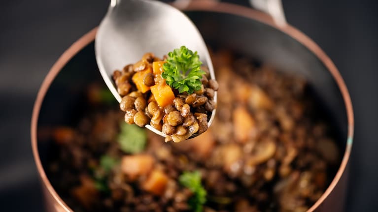 Lentils are a cost effective substitute.
