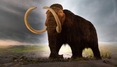 Life restoration of a woolly mammoth at Royal BC Museum
