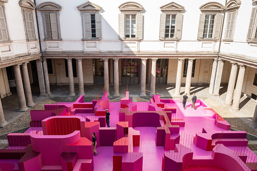 lina ghotmeh floods milan's palazzo litta with pink labyrinthine landscape - 1