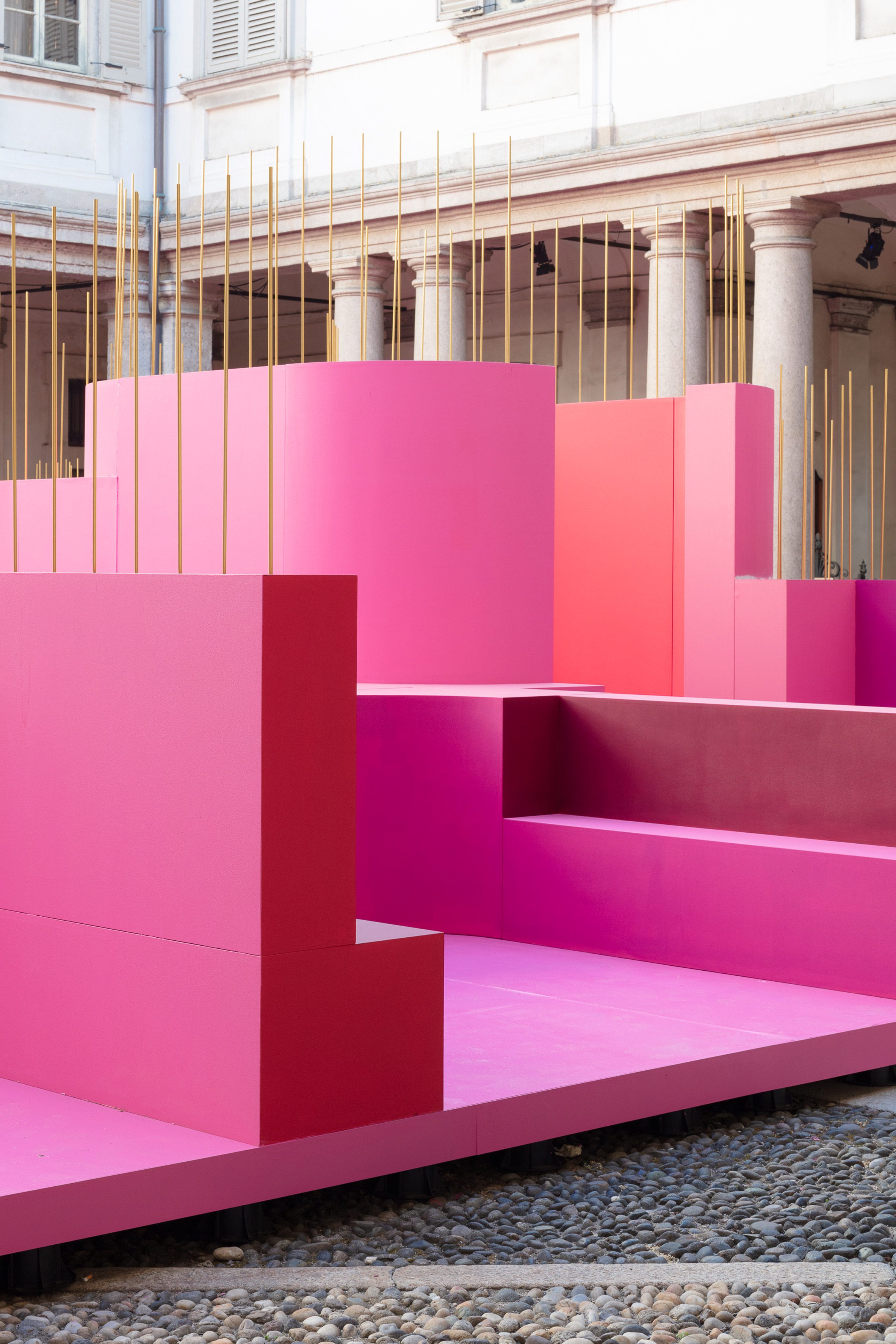 Pink installation at Milan design week