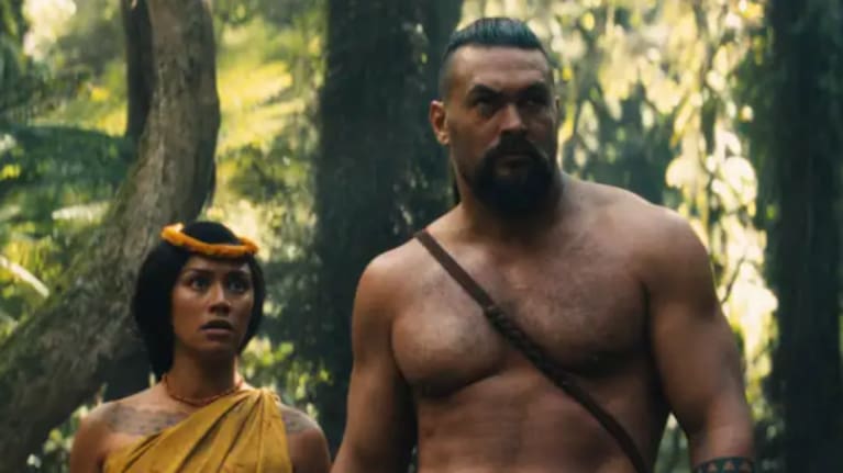Luciane Buchanan and Jason Momoa in Chief of War. 