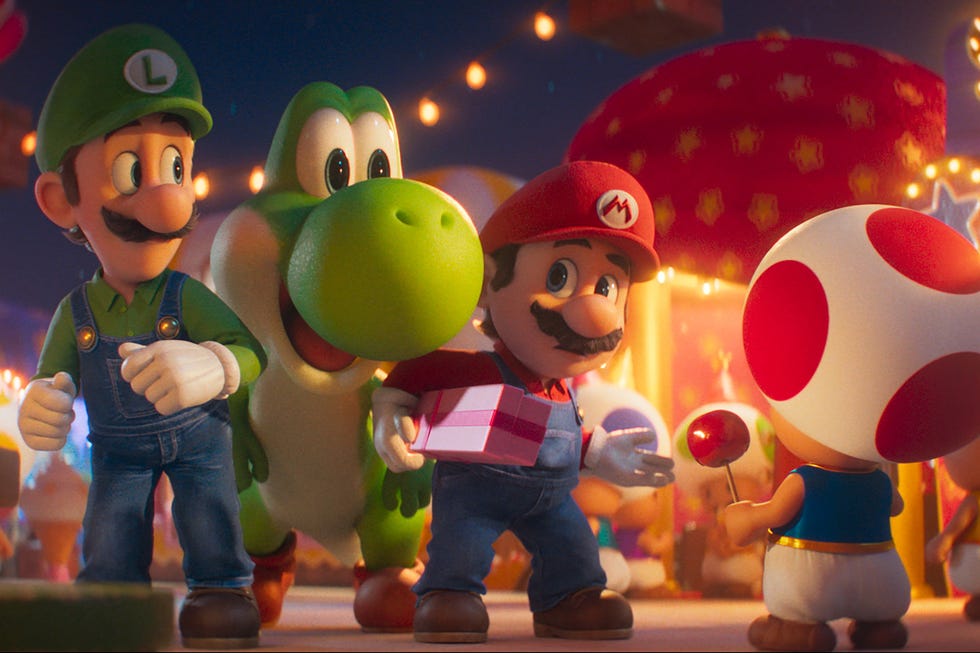 luigi, yoshi, maria, the super mario galaxy movie