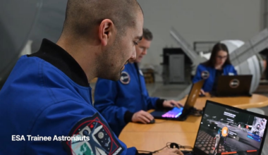 ESA astronauts play the Lunar Horizons Fortnite map.