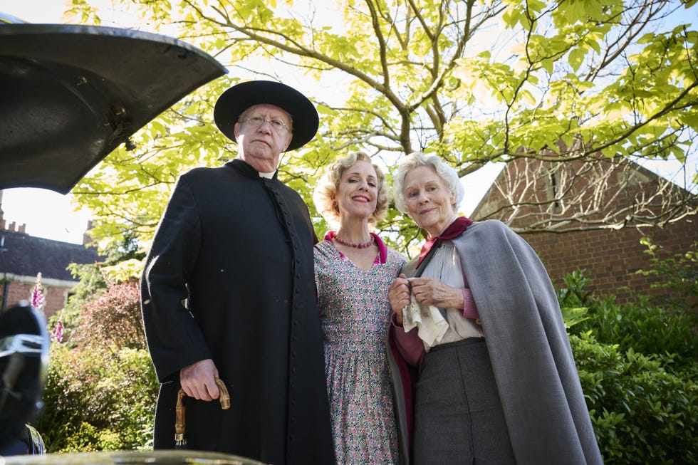 Mark Williams, Claudie Blakley, Diana Hardcastle, Father Brown season 12 mark williams, claudie blakley, diana hardcastle, father brown season 12
