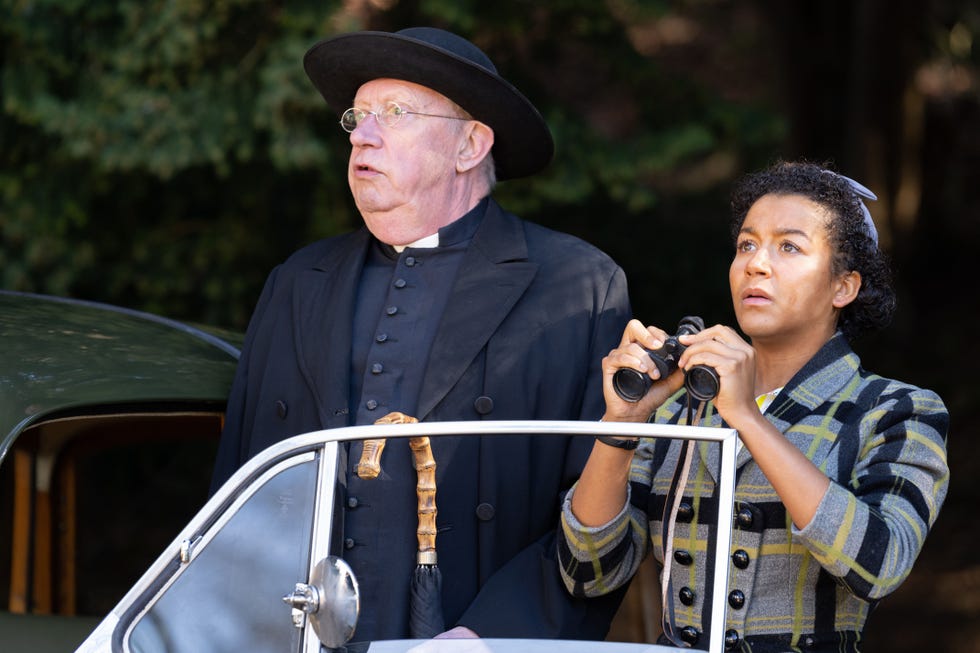 Mark Williams as Father Brown, Ruby-May Martinwood as Brenda Palmer, Father Brown mark williams as father brown, ruby may martinwood as brenda palmer, father brown