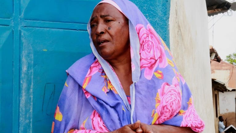 Mejumaa Hassan Nyanje, a mother of four born in Owino Uhuru village, sits outside her home in Mikindani, Mombasa County, Kenya, on April 10, 2026.