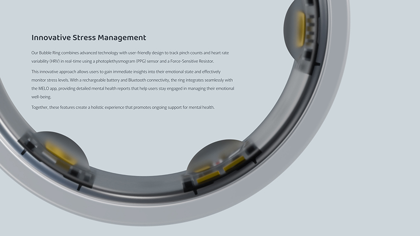 MELO bubble ring transforms fidgeting into an emotional interface - 3