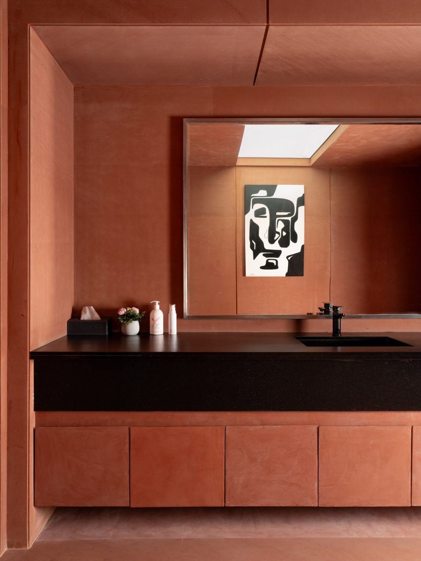 Metonia Designs-designed orange-hued hair salon