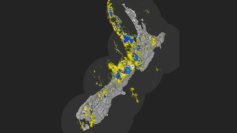 MetService rain radar as of 11.20am on April 18, 2026.