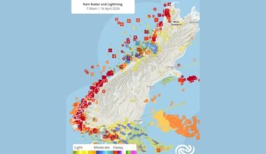 'Wet and wild night' as 756 lightning strikes recorded across south