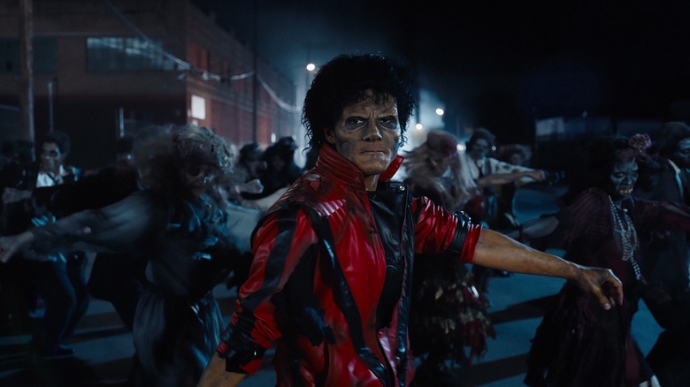 Jaafar Jackson as Michael Jackson dancing in the Thriller video in Michael