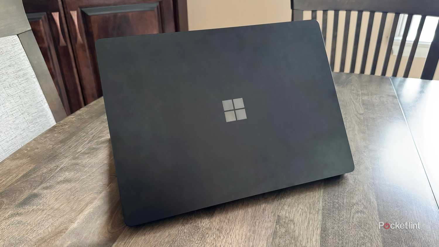 A Microsoft Surface Laptop 3 on a table.