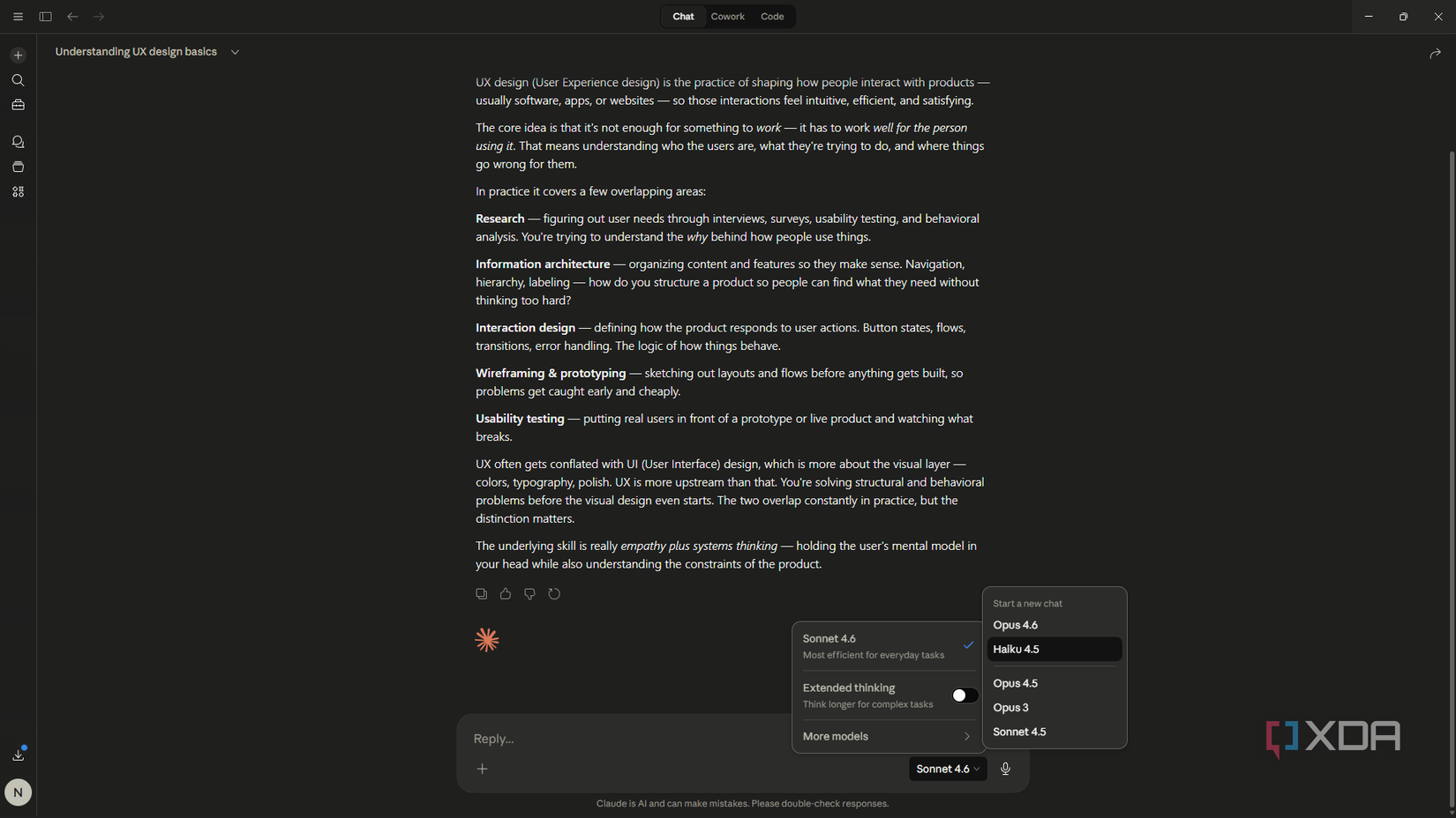 model options in claude