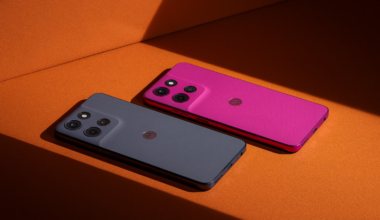 Moto G phones face down