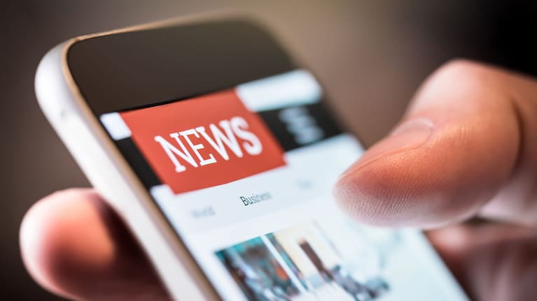 News on a phone (file image).
