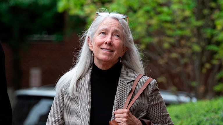 Patrice Failor, wife of former FBI Director James Comey, arrives at the federal courthouse in Alexandria.