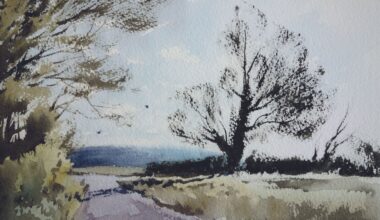 Paint spring foliage using a dry-brush watercolour technique
