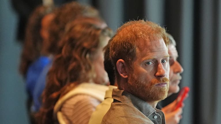 Prince Harry, Duke of Sussex sits in the audience prior to a Q&A session during a visit to Movember at the Western Bulldogs HQ.