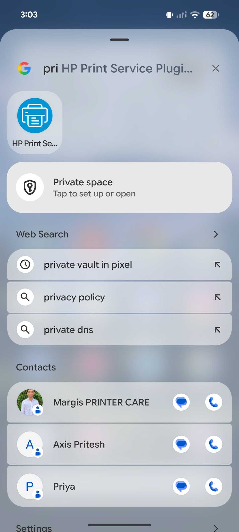 search for private space