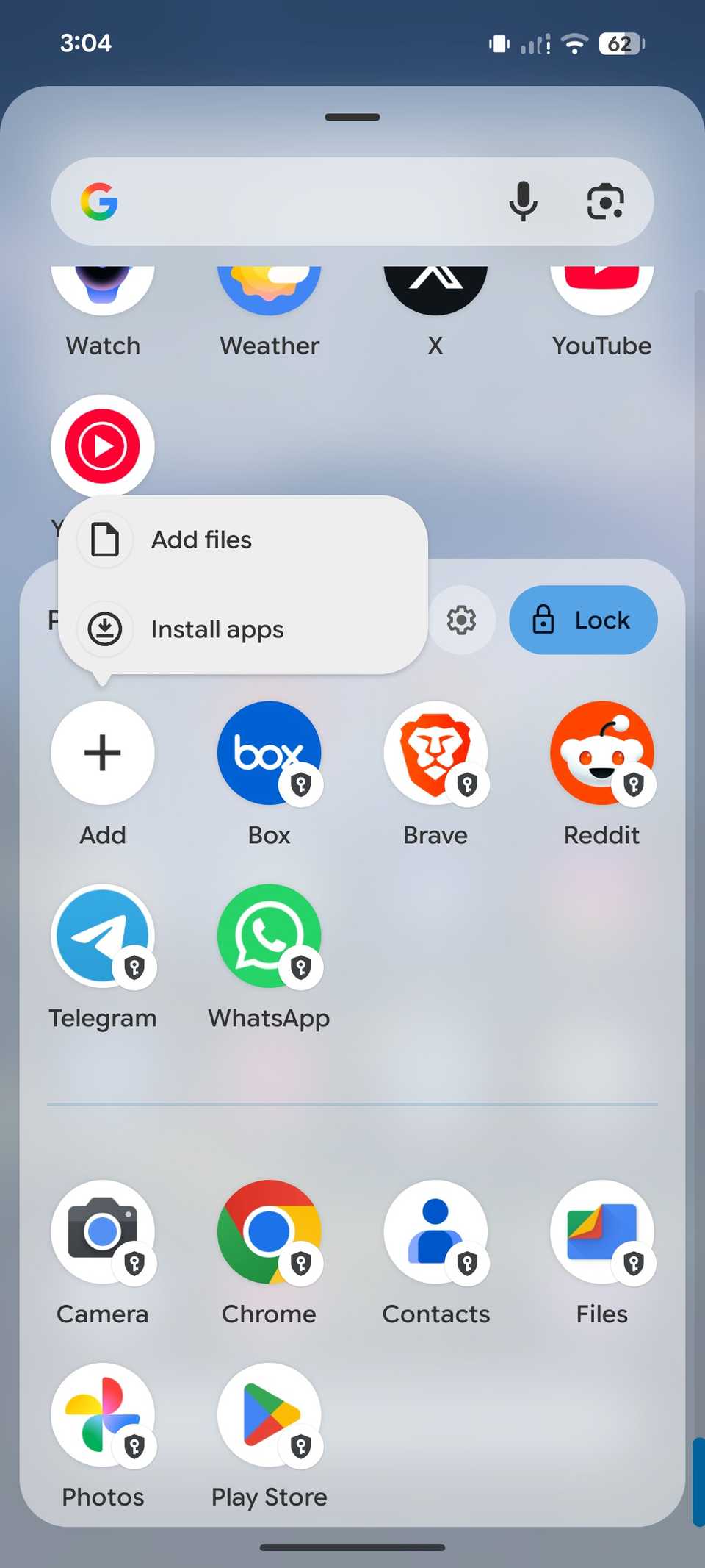 add files to private space