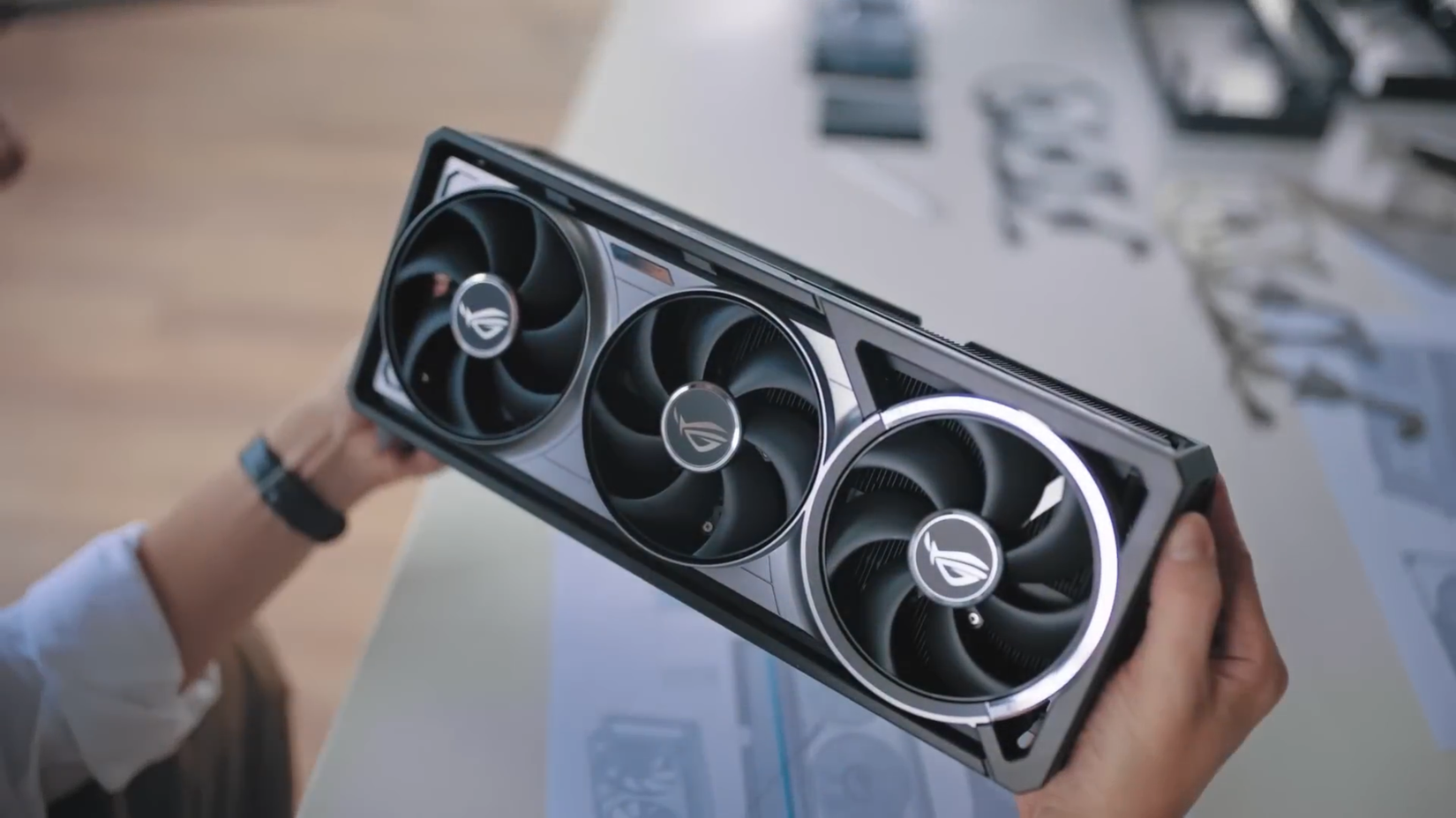 An image of a quad-fan GPU.