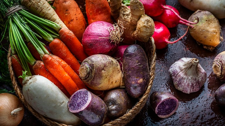 Root vegetables tend to be more available during the colder months.