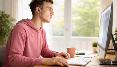 Man at his computer