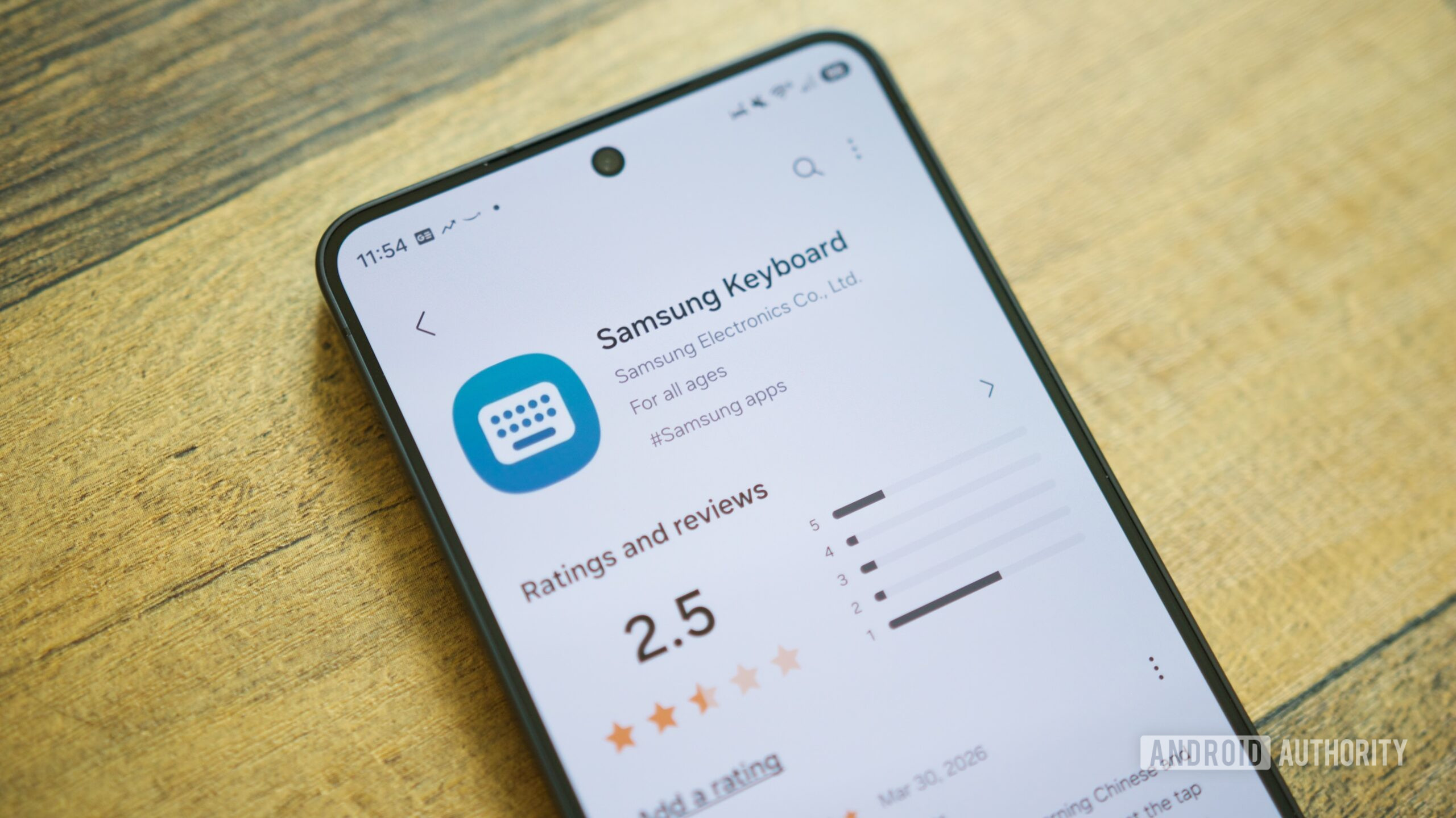 Samsung Keyboard listing in the Galaxy app store.