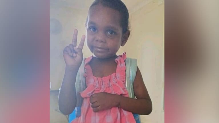 Sharon Granites, five, was suspected of being abducted from her home at Alice Springs. (Source: NT Police)