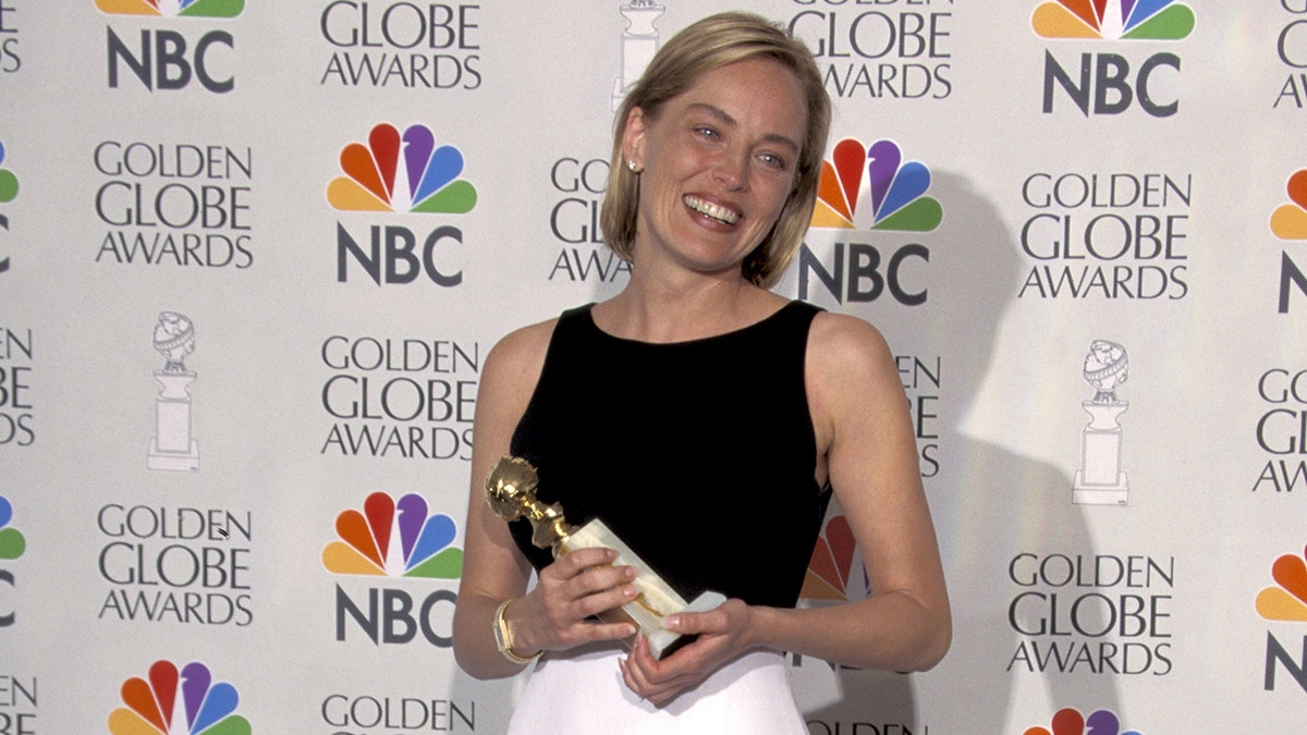 Sharon Stone at the Golden Globe Awards in Los Angeles in January 1996.