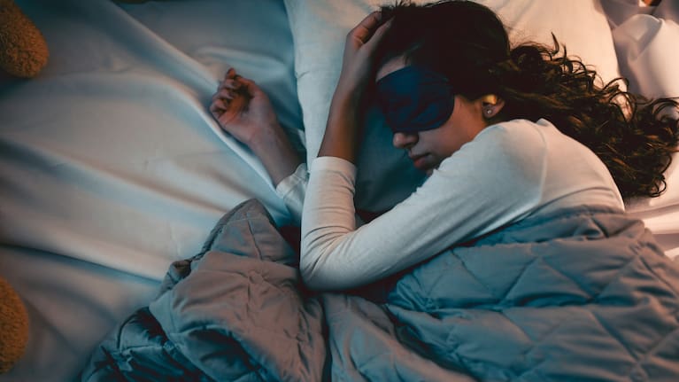 A woman sleeping with an eye mask (file image).