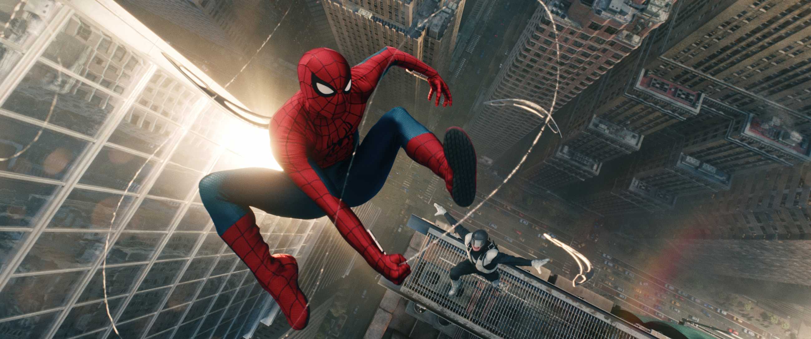Spider-Man swinging away in Spider-Man: Brand New Day