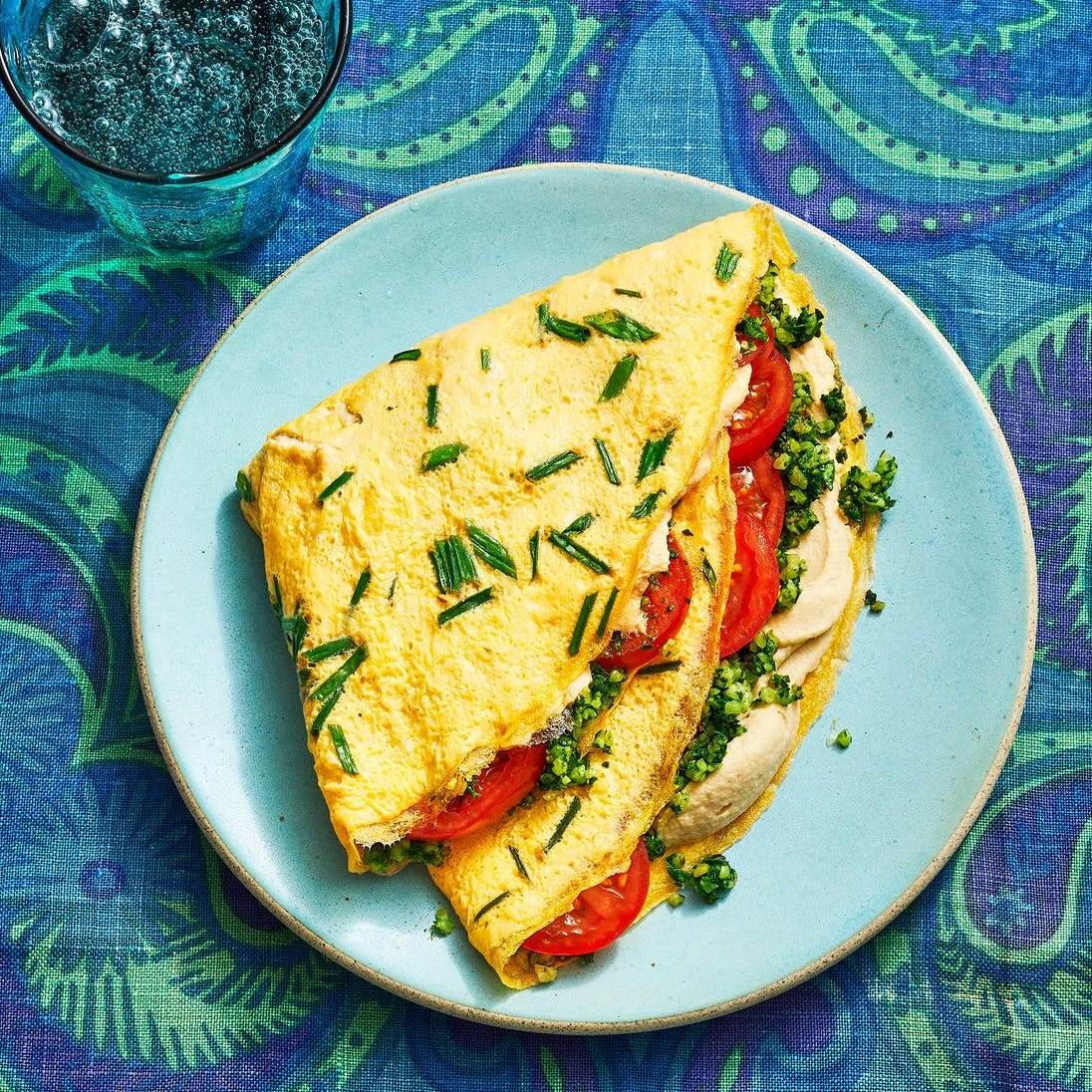 spinach and lemon hummus egg wraps