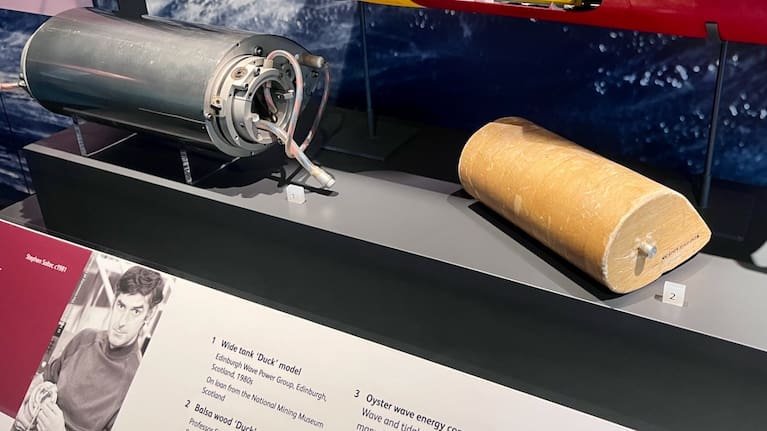 Models of the Stephen Salter’s Duck displayed at the National Museum of Scotland.