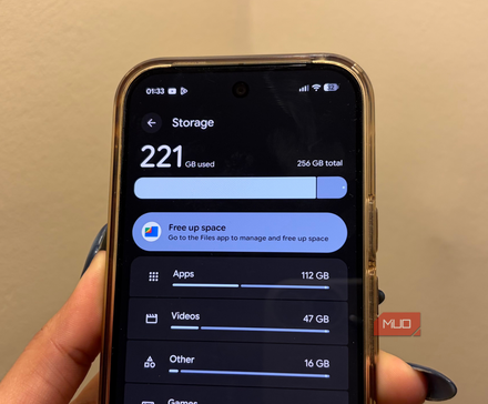 Storage space on Google Pixel 10 Pro
