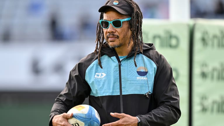 Moana Pasifika head coach Tana Umaga pictured before his team's loss to the Blues at Eden Park.