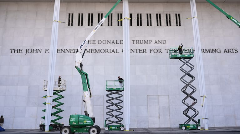 The Donald J. Trump and The John F. Kennedy Memorial Center For The Performing Arts, is unveiled on the Kennedy Center.
