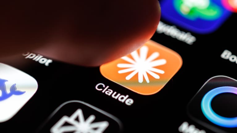 The logo of the Claude app can be seen on the display of a smartphone (file image).