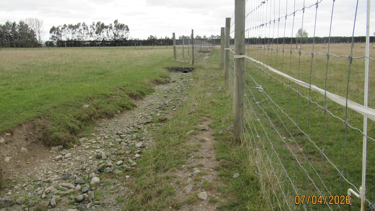 The Opaki water race on Doug Lawrence's Masterton farm has been dry since last October.