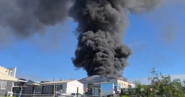 Firefighters put out large boat factory blaze in west Auckland