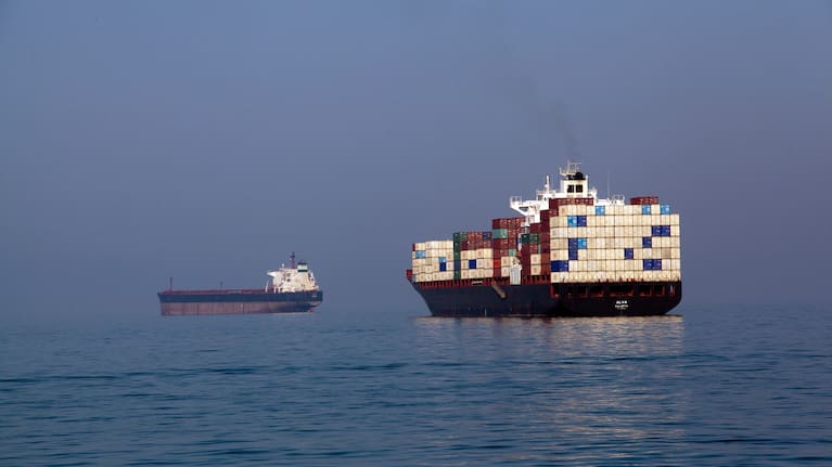 Transport ships on the Straight of Hormuz.