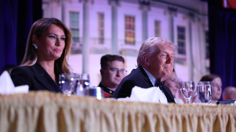 First lady Melania Trump and President Donald Trump attend the annual White House Correspondents Dinner 