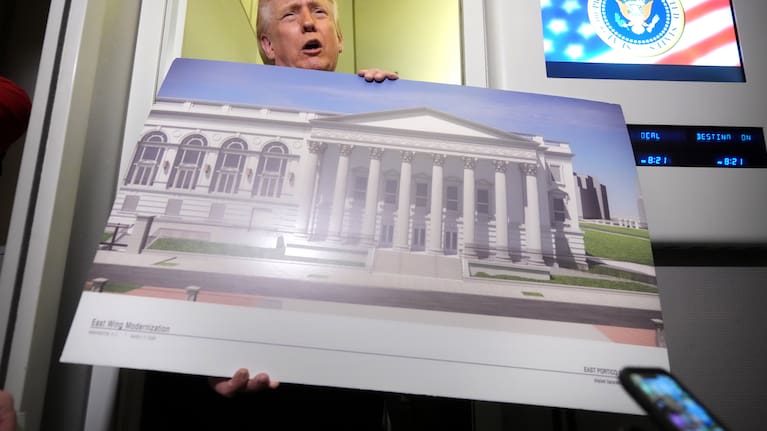 Trump displays proposed ballroom.