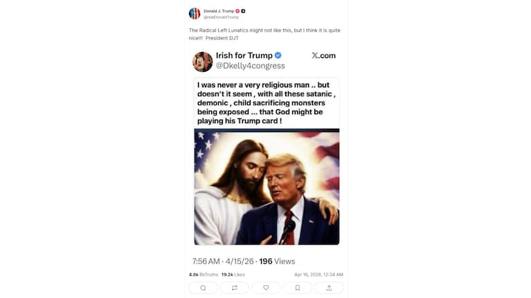 Trump said: "The Radical Left Lunatics might not like this, but I think it is quite nice!!! President DJT".