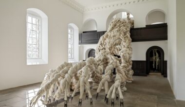 a large-scale installation by Nicola Turner inside of Yorkshire Sculpture Park