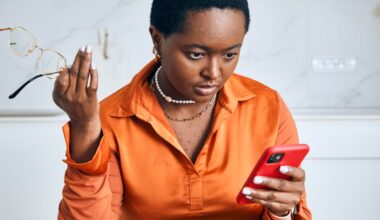 Person using a smartphone.